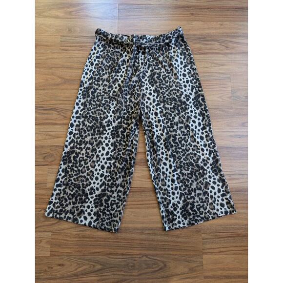 BOBEAU Pants Size XXL 2X Womens Pull On Wide Leg Ankle Stretch Leopard Pants C3 - Picture 2 of 10